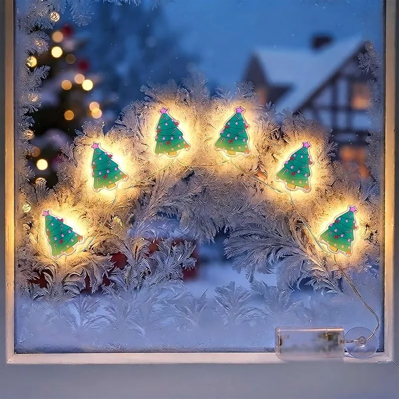 Besuche den Spetebo-Store Spetebo LED Tannenbaum Fensteraufkleber Lichterkette 100 cm mit Timer - 6 LED - Weihnachtslichterkette mit selbsthaftenden Figuren - Weihnachtsaufkleber Weihnachtsdeko Fensterbild wiederverwendbar — Weihnachtsbeleuchtung