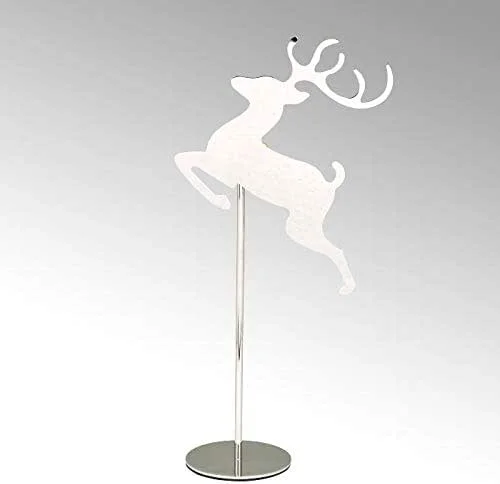 Marke: Lambert Lambert - Teelichthalter, Kerzenhalter - Rudolph - Rentier - Stahl - vernickelt - Höhe 35 cm — Kerzenlicht Abendessen