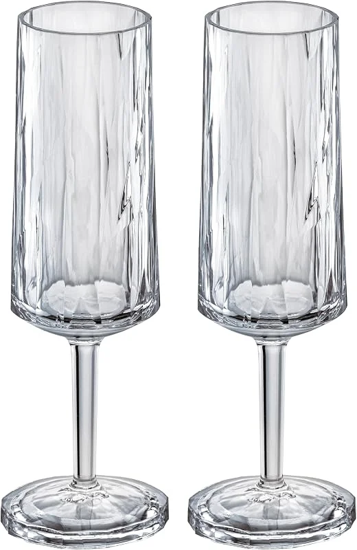 Besuche den Koziol-Store Koziol Superglas Club No. 14, 2 Stück, 100 ml, Sekt- & Champagner-Glas aus kristallklarem Kunststoff, luxuriös, unzerbrechlich, wiederverwendbar, Party, Camping, 2er Set (luxury light grey) — Wein und Festtafel