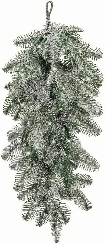 Marke: BLWOTMOR 2 Stück schneebesprühte Tannengirlande zum hängen 67 cm lang künstlicher Tannenzweig mit schneeoptik leicht türgirlande für wände, türen, K-Amin — Weihnachtsdeko