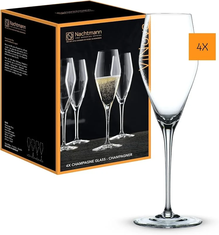 Besuche den Nachtmann-Store Nachtmann 4-teiliges Champagner Gläser Set, 280 ml, ViNova, 98075, Sektgläser aus Kristallglas, Champagnergläser spülmaschinenfest — Wein und Festtafel