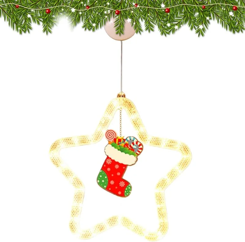 Marke: Jvjggag Weihnachtsfensterdekorationen und Saugnapf-Batterieanhänger mit Haken — Weihnachtsdeko
