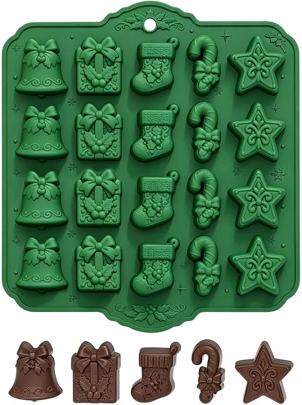 Marke: Generisch Weihnachts-Schokoladenform, 27, 9 cm, 20 Mulden, Silikon-Süßigkeitsform — Weihnachtskueche