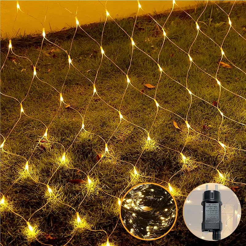 Besuche den AufuN-Store Aufun LED Lichternetz 6 x 4m 8 Modi Lichterkette Strombetrieben mit stecker — Weihnachtsbeleuchtung
