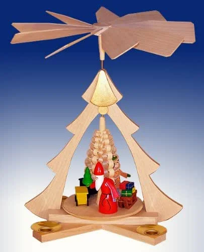 Besuche den Rudolphs Schatzkiste-Store Rudolphs Schatzkiste Tischpyramide Weihnachtsmann mit Eisenbahn BxHxt 21x26x22, 5cm NEU Tischdekoration Dekoration Weihnachten Wärmespiel Lichter Figur Edelholz Seiffen Erzgebirge Holz Flügel Kerzen — Weihnachtsdeko