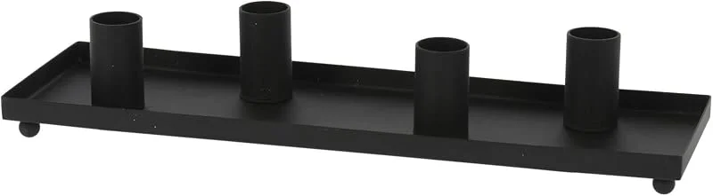 Besuche den Spetebo-Store Metall Kerzentablett schwarz für Stabkerzen, 30 x 10 cm — Advent und Tisch