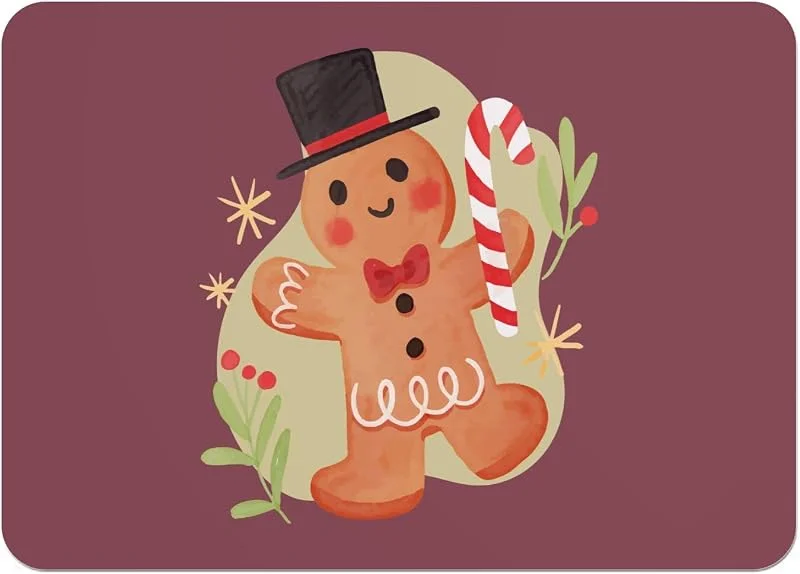 Marke: Fabulous Platzset mit Unterseite aus Kork, Rot, Lebkuchenmann mit Weihnachtsmotiv, groß, 39, 5 x 28, 5 cm — Küche & Haushalt