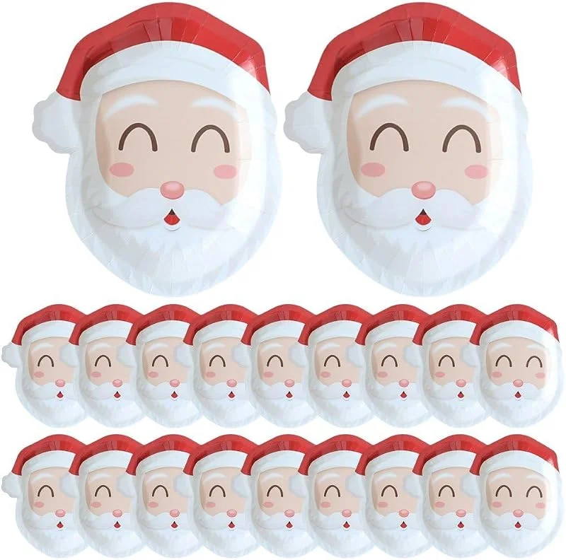 Marke: Tsffae 20 Stück Weihnachts-pappteller, Weihnachtsteller, Weihnachtsmann-weihnachtsteller, Weihnachtsgeschirr-Set, Tischdekoration, Feiertags-Weihnachts-Teller, Partyzubehör — Advent und Tisch