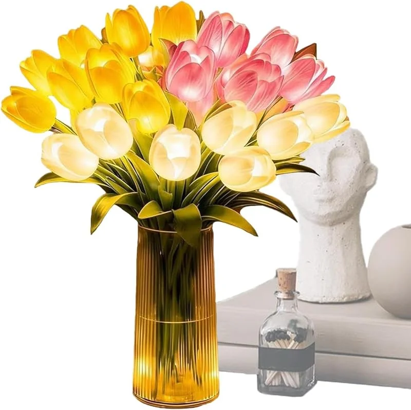 Marke: Générique LED Tischlampe Blumen - Romantisches Nachtlicht in Form eines Schreibtischs — Kerzenlicht Abendessen