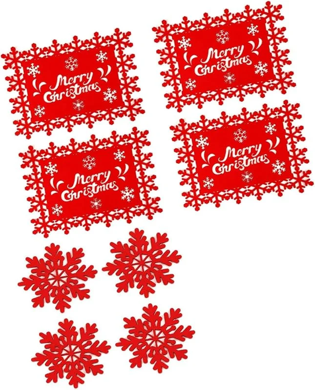 Marke: Wiffe 12 elegante Weihnachts-Platzsets, rutschfeste Esstischmatten, Hongse — Küche & Haushalt
