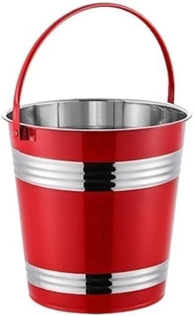 Marke: Lijiaxiuyc-101 eiskübel aus Edelstahl 304, for Bar, Restaurant, Eiskörner, Pommes Frites, gebratenes Hähnchen, Snacks, Trageeimer, Champagner-Rotwein-Eimer sektkübel(Red, Groß) — Wein und Festtafel