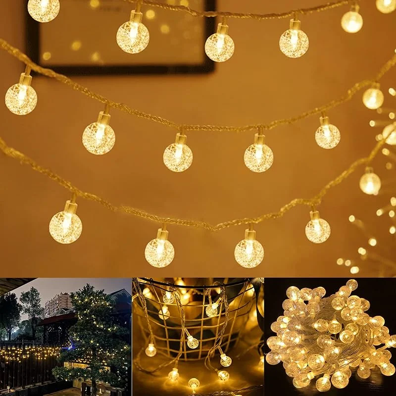 Besuche den YRHome-Store YRHome 30M Lichterkette Außen Glühbirnen Beleuchtung 240 LEDS Warmweiß Garten Lichterkette Weihnachten LED Birnen Lichterketten Wasserdicht 8 Modi für Weihnachten Party Hochzeit (Transparente Linie) — Weihnachtsbeleuchtung