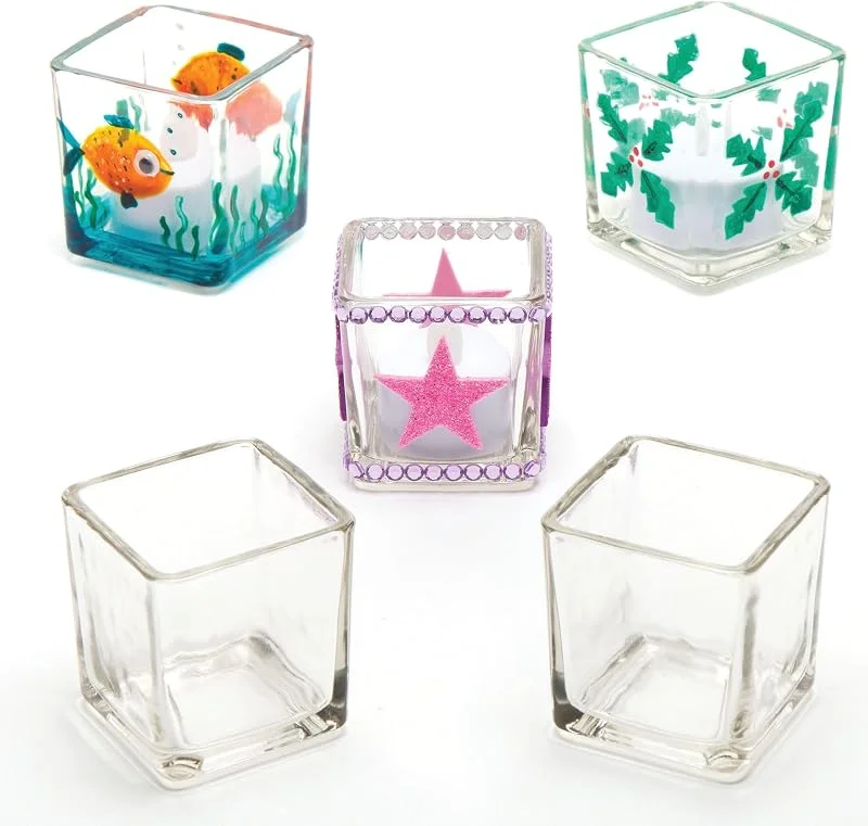 Besuche den Baker Ross-Store Baker Ross EC216 Ross Quadratische Teelichthalter aus Glas (6 Stück) 5 cm — Advent und Tisch
