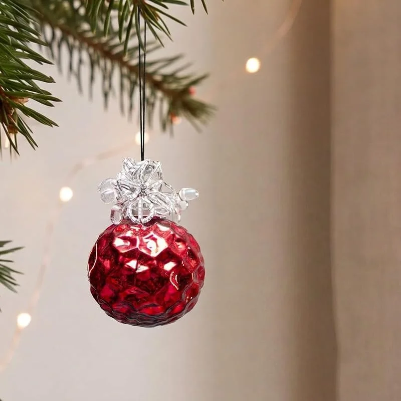 Besuche den Antikas-Store Antikas - Christbaumkugelset, Rund, 12er Set, Glas, Rot, Struktur, H8, 5xB6, 5cm — Weihnachtsdeko