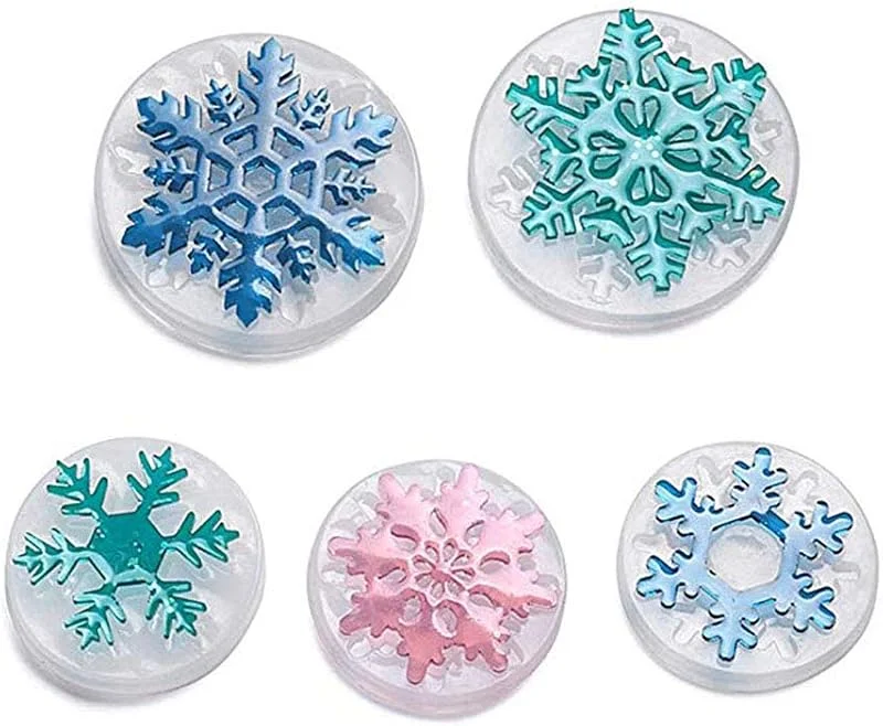 Besuche den Supvox-Store 5 x Weihnachtsformen aus Kunstharz mit Schneeflocken-, für Weihnachten, Bastelarbeiten — Weihnachtskueche