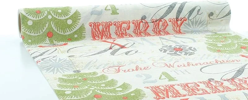 Marke: Sovie Home Tischläufer Xmas-Greetings in Rot aus Linclass® Airlaid, Weihnachtstischläufer stoffähnlich, ideal für Winterfeiern, Advent & Weihnachten, 40 cm x 4, 80 m, 1 Stück — Küche & Haushalt