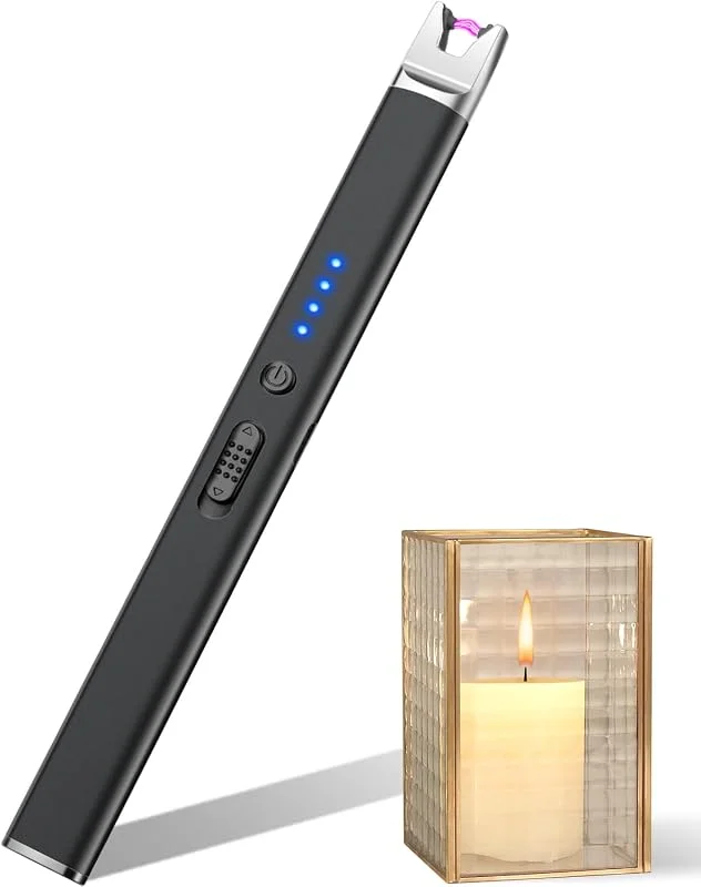 Besuche den LcFun-Store LcFun Lichtbogen Feuerzeug Elektrisch, Stabfeuerzeug USB Aufladbar — Kerzenlicht Abendessen