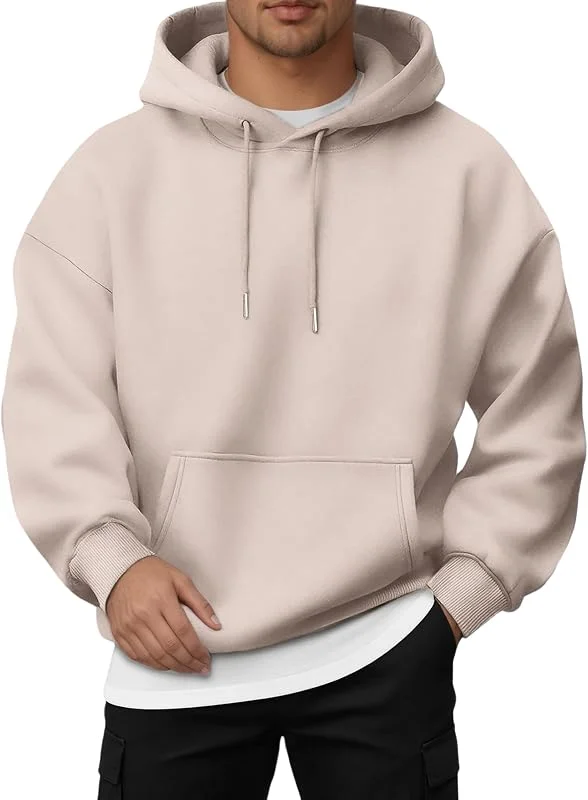 Besuche den Jhsnjnr-Store Jhsnjnr Hoodie Herren Basic Pullover Langarm Fleece Gefüttert Sweatshirt Hoody mit Kapuze Kordelzug Solid Gym Kapuzenpullover — Weihnachtsmode