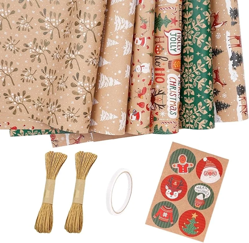 Marke: Generisch Weihnachts-Geschenkpapier, saisonales Geschenkpapier, Urlaubsgeschenk, 6 — Geschenkverpackung