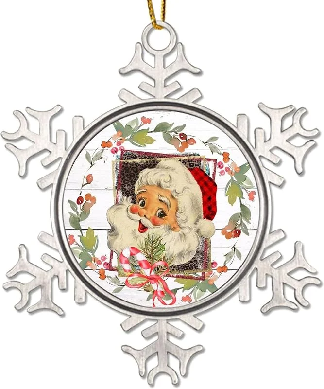 Marke: CowkissSign Weihnachtsmann Dekorative hängende Ornamente Weihnachtsmann Weihnachtsbaum Dekorationen Weihnachtsmann Weihnachtskranz Weihnachten Andenken Metall Schneeflocke Xmas Ornaments Winter Seasonal — Weihnachtsdeko