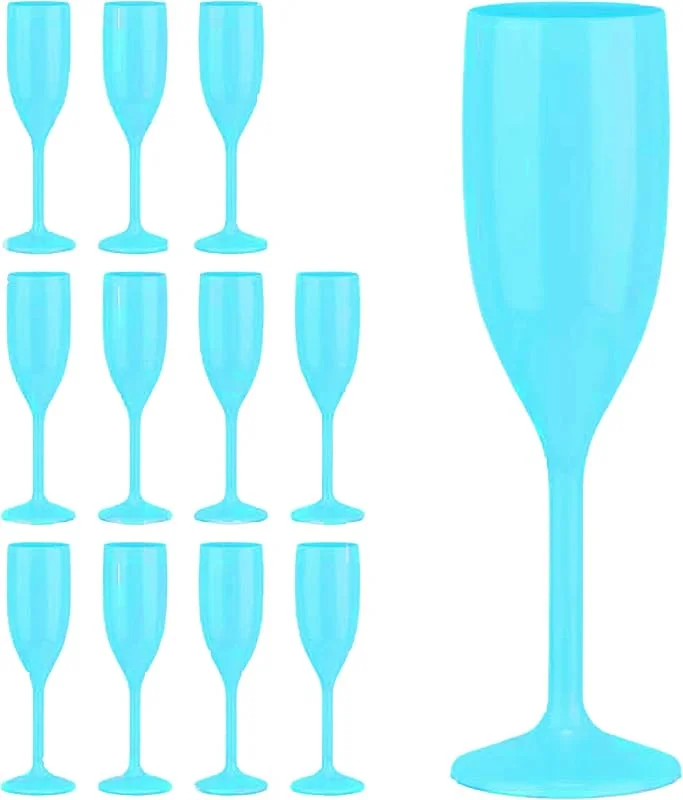 Besuche den Relaxdays-Store Relaxdays Sektgläser Kunststoff, 12er Set, bruchfest, BPA-frei, türkis — Wein und Festtafel