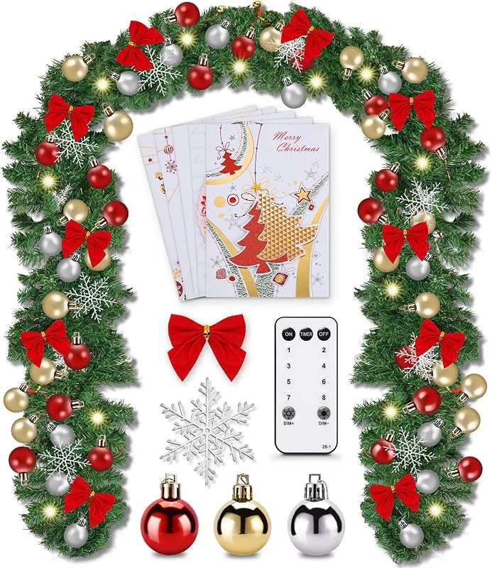 Marke: Onbest ONBEST Weihnachtsgirlande 5 m – 100 LEDs warmweiß mit Timer — Weihnachtsdeko