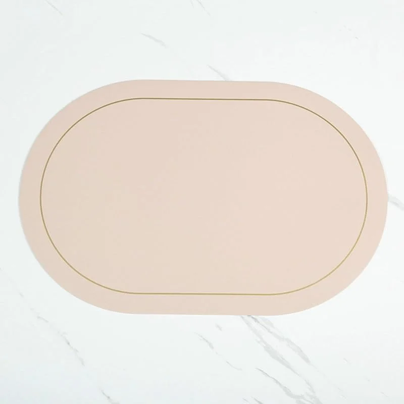 Besuche den Epinki-Store Epinki Tischset Boho Oval, 2er Set PU Leder Platzmatten Abwaschbar Weihnachten Oval Einfarbig Hitzebeständige, Tischmatte Modern Aprikose für Zuhause Restaurant, 45x30CM — Küche & Haushalt