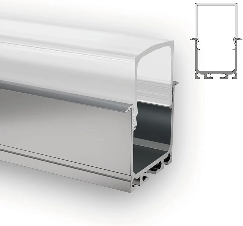 Besuche den INNOVATE-Store INNOVATE E-24 Power LED Einbauprofil 2m 1 Stück [26.8x26mm Aluprofil Silber Diffusor Hoch Milchig] Aluprofil für LED Streifen 2m I Indirekte Beleuchtung Unterbauleuchte Küche I LEDs Wohnzimmer — Weihnachtsbeleuchtung