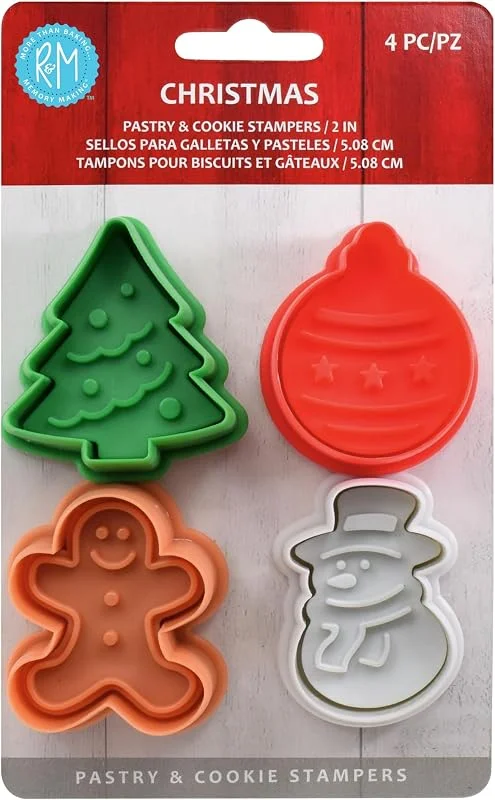Marke: R&M R&M Ausstechformen für Weihnachten, 4 Stück, verschiedene Designs und Farben, Weihnachtsbaum, Ornament, Lebkuchenmann, Schneemann, 5, 1 cm, verschiedene Farben, Kunststoff Ausstechformen — Weihnachtskueche