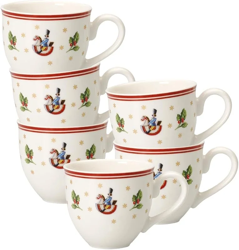 Besuche den Villeroy & Boch-Store Villeroy & Boch Toy's Delight Mokka-, Espressotassen 6er Set, 100 ml, Tassen mit Weihnachtsdekor, Weihnachtsgeschirr aus Premium Porzellan, Weiß, Bunt — Advent und Tisch