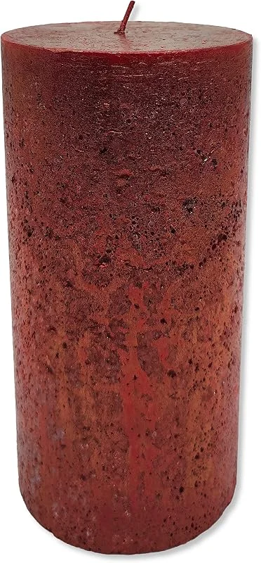 Besuche den DARO DEKO-Store DARO DEKO Stumpenkerze XL 10 x 20cm rot mit Glitzer durchgefärbt Säulenkerze — Kerzenlicht Abendessen