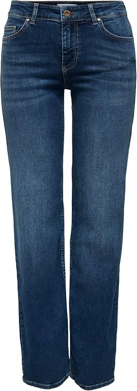 Besuche den ONLY-Store ONLY Female Straight-Fit Jeans ONLBLUSH Mittlere Taille Gerade geschnitten Jeans — Weihnachtsmode