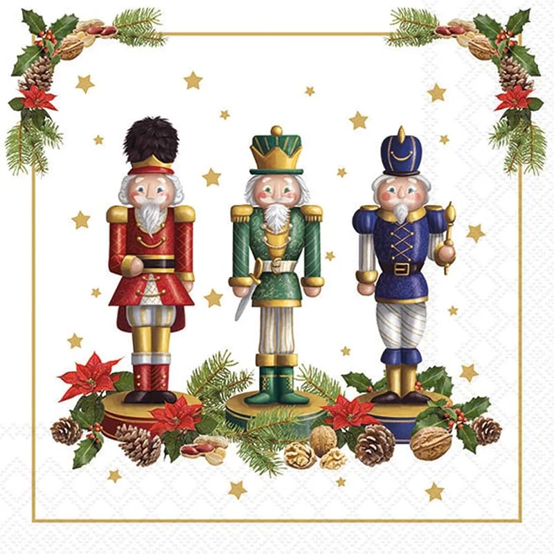 Besuche den Ambiente-Store Ambiente Serviette Drei Nussknacker 20 Stk Einseitig Bedruckt 33x33 cm Papier Weihnachten Ideal für Serviettentechnik und Decoupage — Advent und Tisch