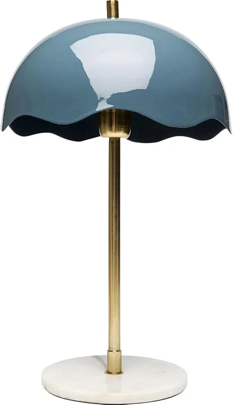 Kare Design Tischlampe Lia Midnight, Blau, Gold, Marmor, Metall, Moderne Tischleuchte, Büro, Wohnzimmer, Schlafzimmer, Office, keine Leuchtmittel inklusive, 50x30x30 (HxBxT) — Kerzenlicht Abendessen
