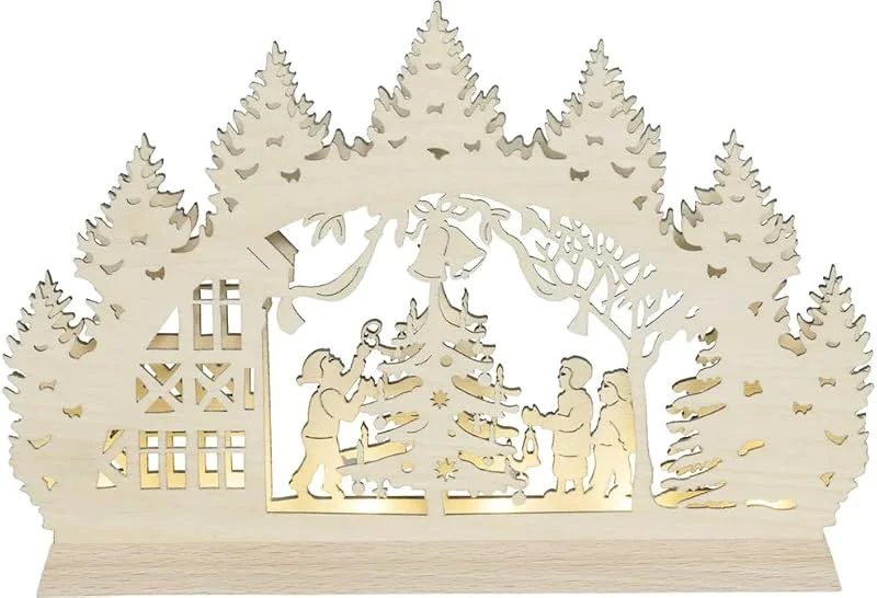 Besuche den Rudolphs Schatzkiste-Store Rudolphs Schatzkiste Schwibbogen Weihnachtsbaum mit Kinder LED Natur BxHxT 23, 5x16x3cm NEU Lichterbogen Fensterbogen Spitzbogen Erzgebirge Weihnachten Bergbau Bergmann Licht Holz Dekoration — Weihnachtsdeko