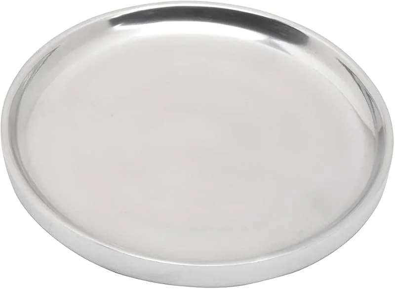 Besuche den NKlaus-Store NKlaus Kerzenteller Silber aus Aluminium, rund und poliert, 12 cm — Kerzenlicht Abendessen