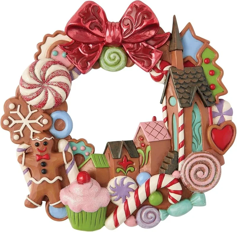 Marke: Enesco Enesco Jim Shore Heartwood Creek Lebkuchenfigur, Weihnachtskranz, 15 cm, Mehrfarbig — Weihnachtsdeko