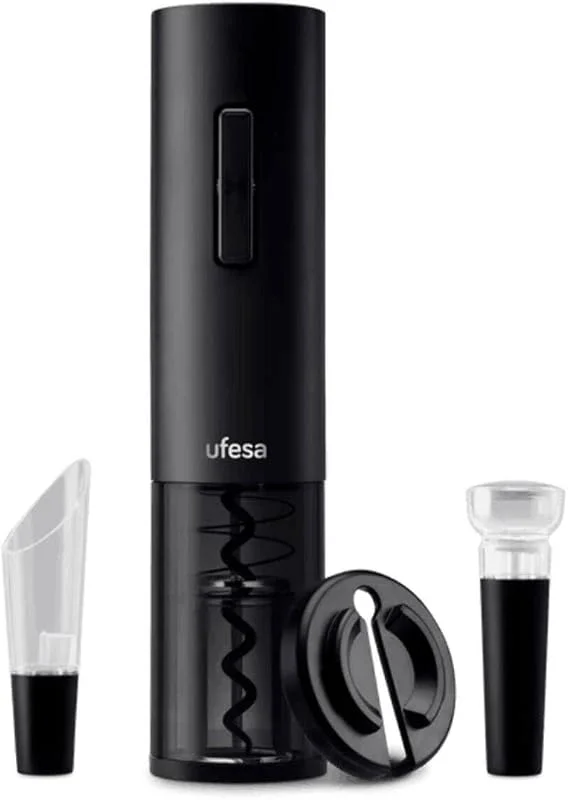 Marke: Ufesa Ufesa EasyOpen Korkenzieher Set Profi Weinöffner, 4-Teiliges elektrischer Flaschenöffner, Dekanter, Vakuumdeckel, Kapselschneider und Weinflaschenöffner, USB, Batteriebetrieben, LED-Licht — Wein und Festtafel