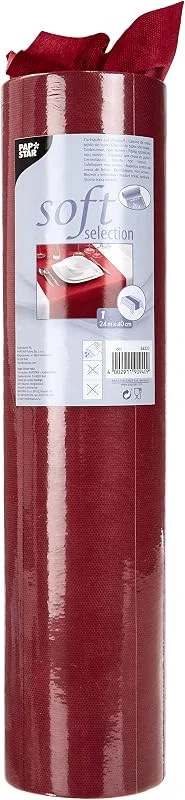 Besuche den PAPSTAR-Store Papstar, Tischläufer, stoffähnlich, Vlies "soft selection" 24 m x 40 cm bordeaux auf Rolle, #84323 — Küche & Haushalt