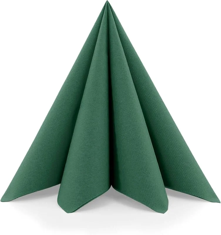 Besuche den Sovie HORECA-Store Sovie HORECA Serviette Dunkelgrün aus Airlaid, 40 x 40cm 1, 4 Falz 50 Stück — Advent und Tisch