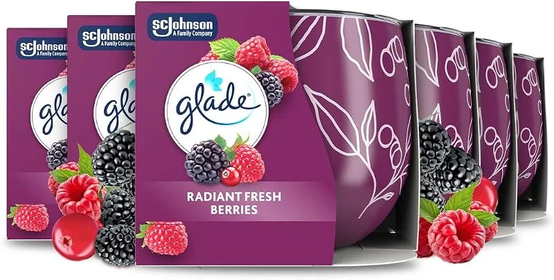 Besuche den Glade-Store Glade Duftkerze mit Dekorfolie Radiant Fresh Berries — Kerzenlicht Abendessen