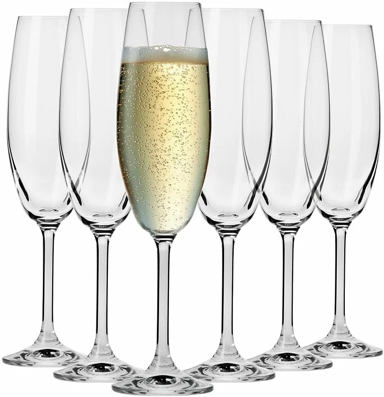 Besuche den Krosno-Store Krosno Sektgläser, 6er Set, 210 ml, Kollektion Venezia — Wein und Festtafel