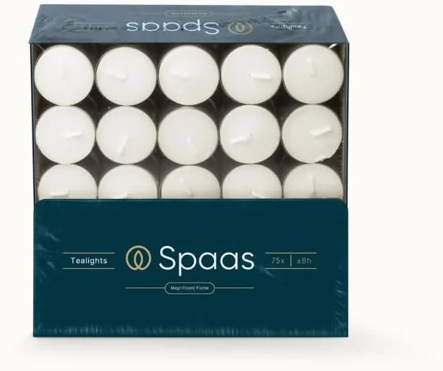 Besuche den Spaas-Store SPAAS Teelichter 75er-Pack, ± 8 Stunden - weiß — Kerzenlicht Abendessen