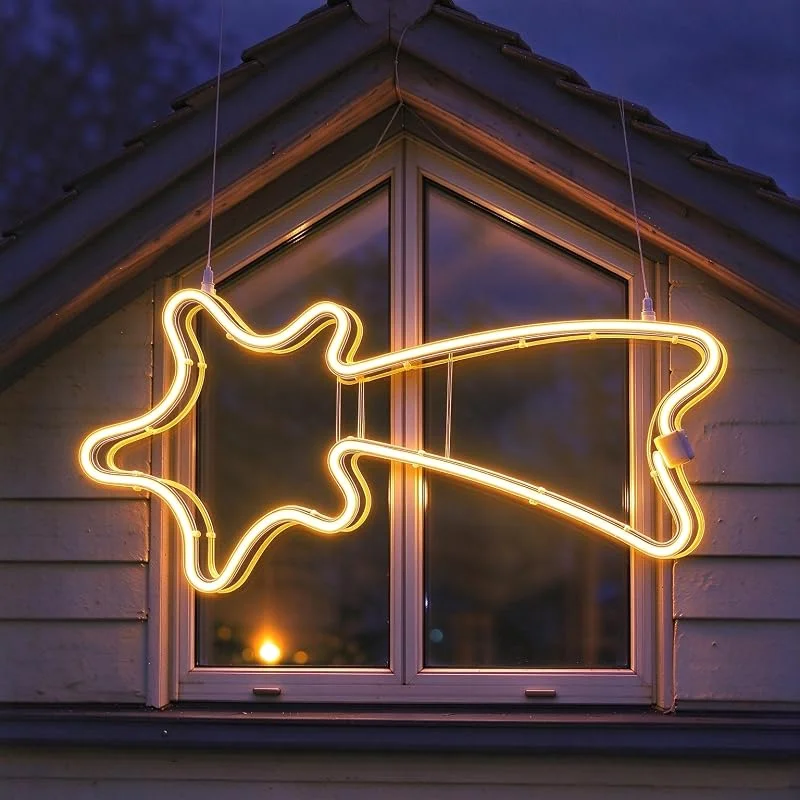 Besuche den SALCAR-Store SALCAR 70cm 240 LEDs Sternschnuppe beleuchtet Warmweiß für Fenster — Weihnachtsbeleuchtung