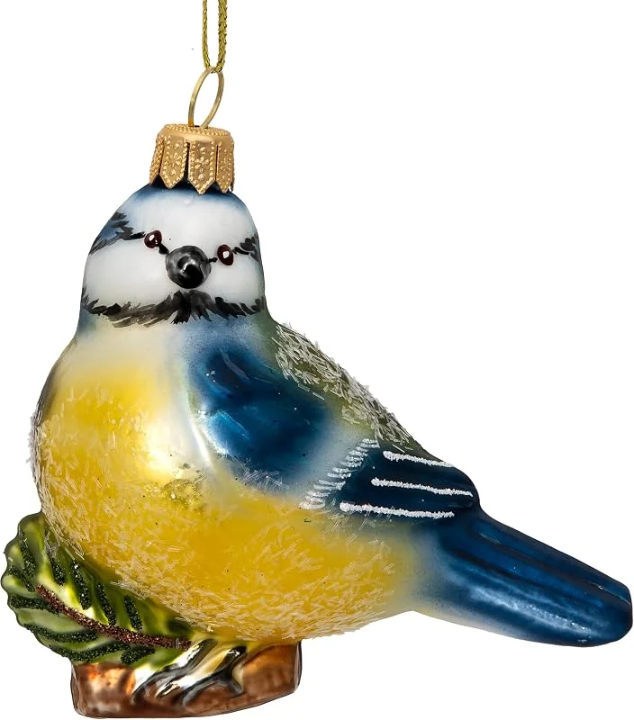 Besuche den SIKORA-Store SIKORA Blaumeise besondere Weihnachtskugel Glas Christbaumschmuck Deko Figur Weihnachten Anhänger Ornament - Meisterstücke - BS726, Variante:Blaumeise — Weihnachtsdeko