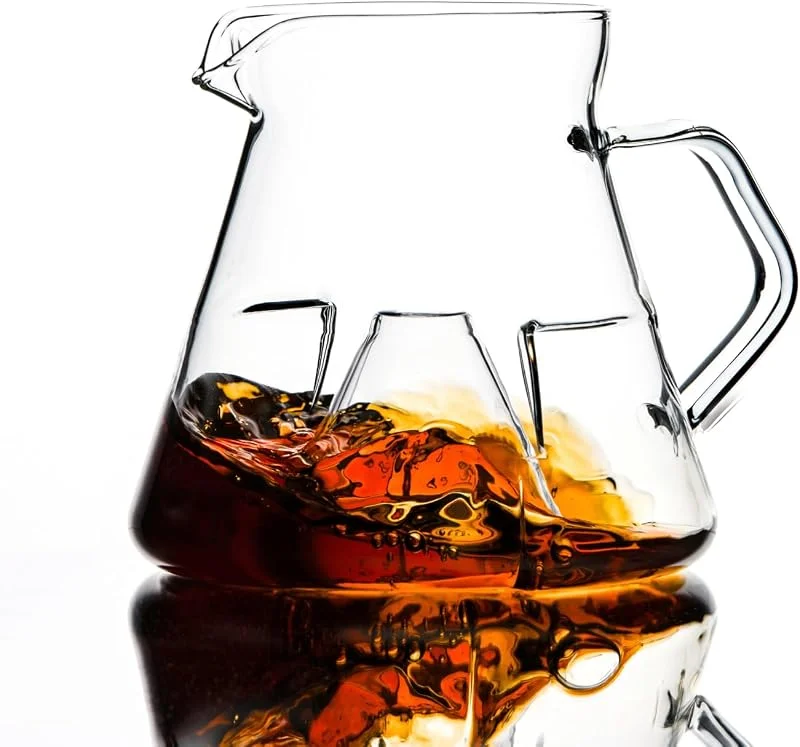 Marke: ICOSA Brewhouse Avensi Wave Cyclone Kaffeeservierer, Standard, 18.6oz, 550 ml, transparent — Wein und Festtafel