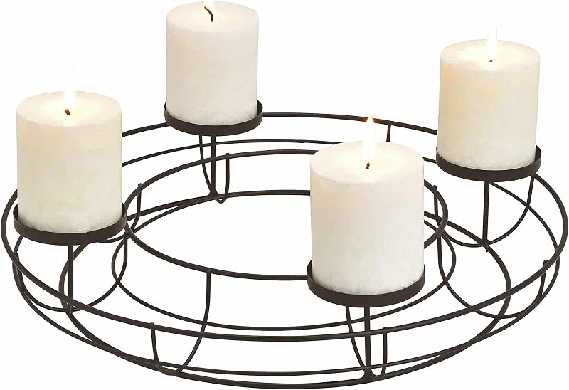 Besuche den Spetebo-Store Adventskranz aus Metall, schwarz, Ø 38 cm — Advent und Tisch