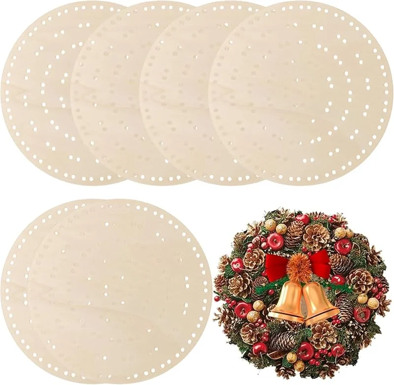 Marke: Muzrunq 6 Stück Kranzbretter mit Löchern, 25, 4 cm, Holz-Weihnachtskranz-Basis für Weihnachten, Hochzeit, DIY, Basteln, Dekor — Weihnachtsdeko