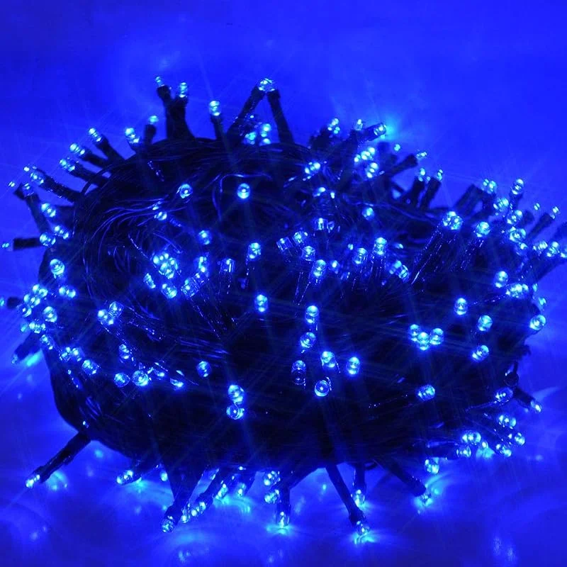 Marke: LightsGo Wasserdichte Weihnachtslichterkette 300LED 30 Meter, BLAU, 8 Modi, 8-Stunden-Timer, Netzbetrieb — Weihnachtsbeleuchtung