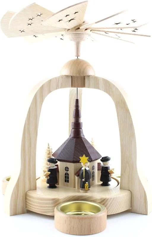 Marke: HoDreWa Legler 1-stöckige Pyramide Seiffener Kirche - 22 cm — Weihnachtsdeko